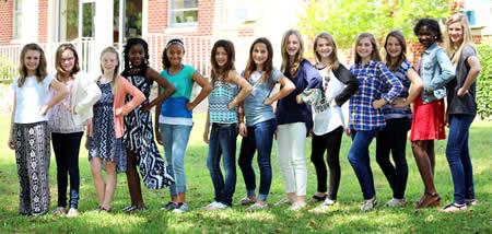 (l to r): Ally Jones, Camryn Crouch, Lanie Hooks, Aubraysha Lacy, Jayla Caraway, Kennedy Bush, Chloe Eaves, Tatum Mettauer, Katelyn Duvon, Kaitlin Williams, Taylor Horton, Jayla Moore, Kylie Vidrine