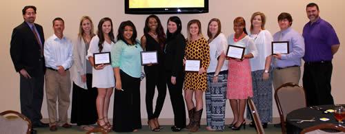 Pictured: Dr. Matthew Lafollette, Principal, Stephen Stroud, Miranda Blount, Macy Guillotte, Takavien Burns, Jasmine White, Willa Smith, Christeena Register, Amy Stroud, Summer Wilson, Rachel Delafield, Charles McClintock, Reagan Smith.