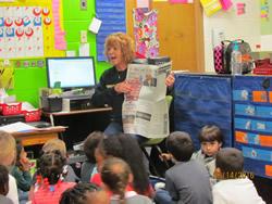 Carol Rhodes from Our Town Times came to visit and told the Timpson Elementary School Pre-K about the newspaper.