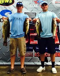 Brett Clark and Jared Wiggins with a Day One Championship Total of 21.11 lbs including Brett’s 8.24lb lunker.