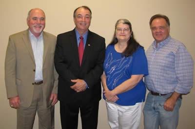 From Left: Phil Worsham, JISD Superintendent,Gerald Mackey, VP TSB, Mary Cummings, VP TSB  and Joe Lowery, Chief VP TSB